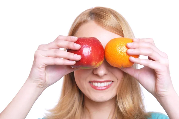 The girl with fruit — Stock Photo, Image