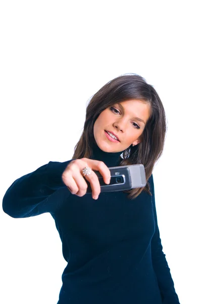 Das Mädchen mit dem Telefon — Stockfoto