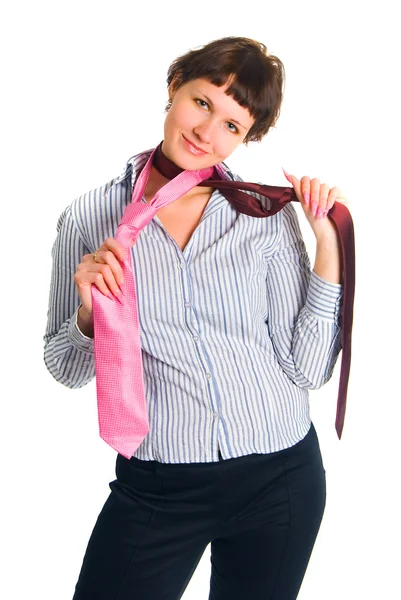 The girl with ties — Stock Photo, Image