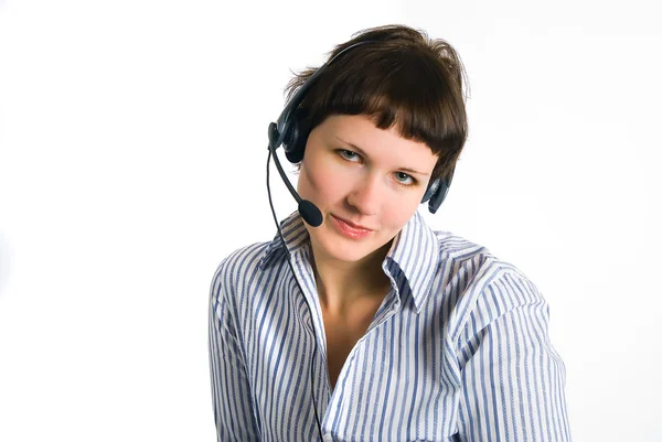 The employee of the call center — Stock Photo, Image