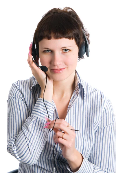 De werknemer van het callcenter — Stockfoto