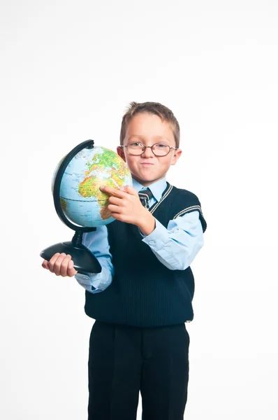 stock image The boy with the globe