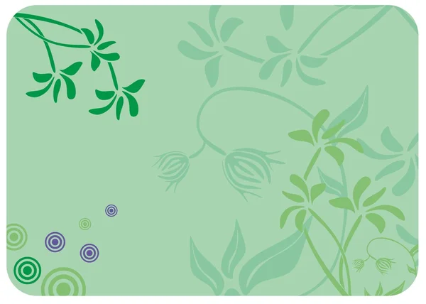 Decorativo sfondo verde floreale. Vettore — Vettoriale Stock