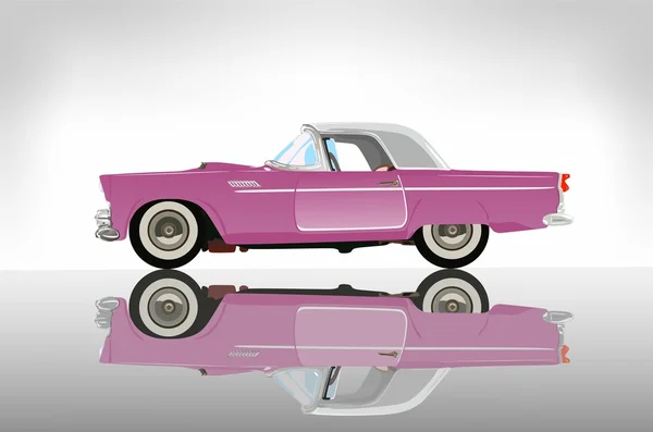 粉红色的经典汽车 — 图库矢量图片