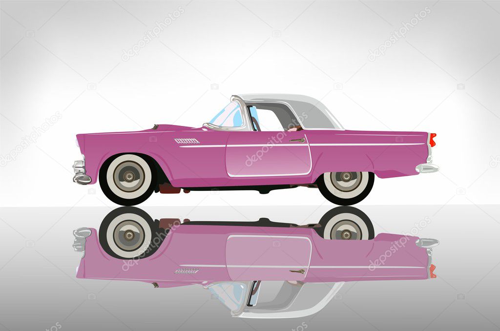 Pink classic auto