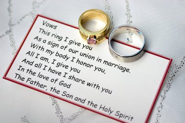 Wedding rings and vows clipart