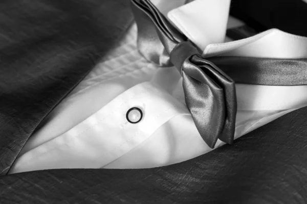 Jacket with white shirt and bow tie — Stock Photo, Image