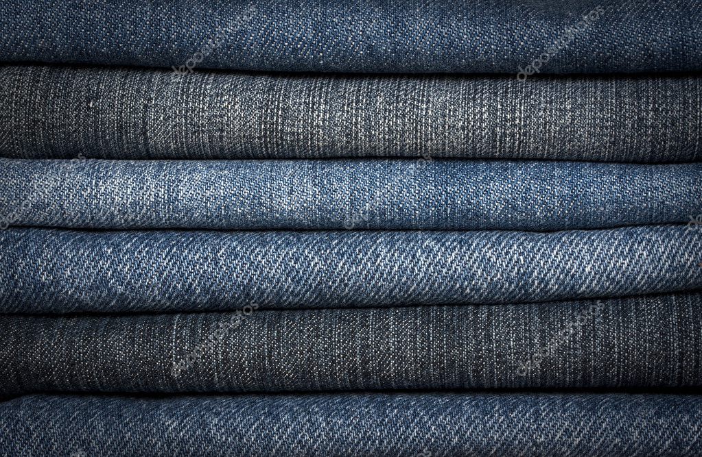 wereld Conclusie Onderdrukking A pile of different types of blue denim jeans closeup Stock Photo by  ©harmkruyshaar 5931640