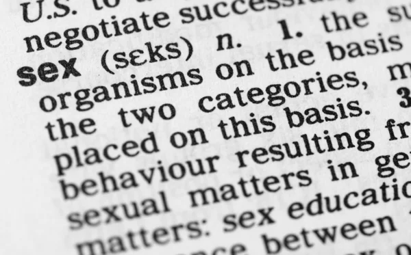 Определение слова секс в словаре — стоковое фото