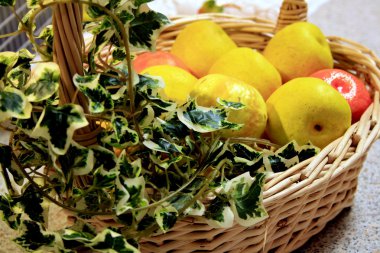 Basket filled with fruit