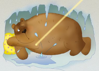 Fat lazy bear clipart