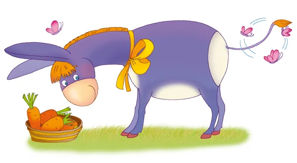 Der violette Esel — Stockfoto
