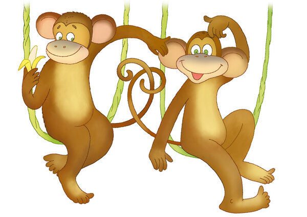 Две маленькие обезьянки

