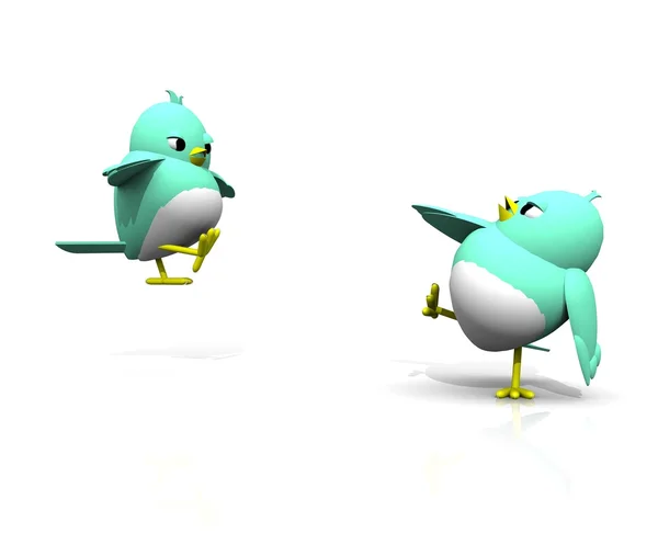 3D ptáci kung fu boj — Stock fotografie