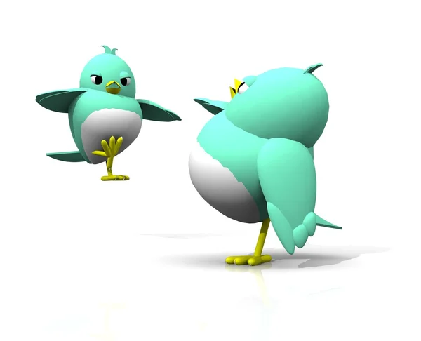 3D-vogels kung fu strijd — Stockfoto