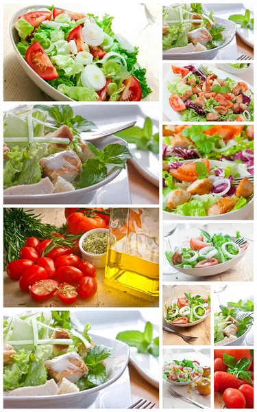Koláž salát — Stock fotografie