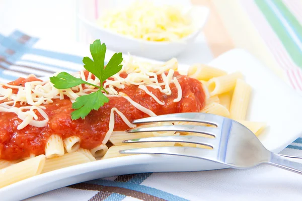 Pasta och tomat — Stockfoto