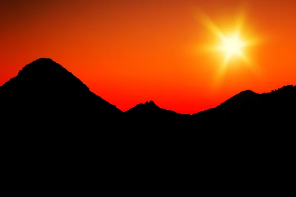 Hory západ slunce — Stock fotografie