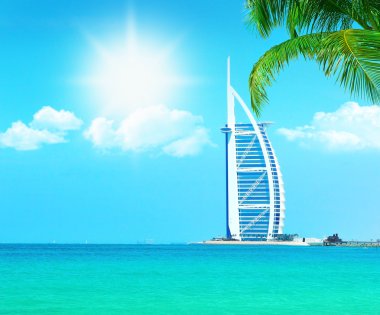 Burj Al Arab hotel on Jumeirah beach in Dubai clipart