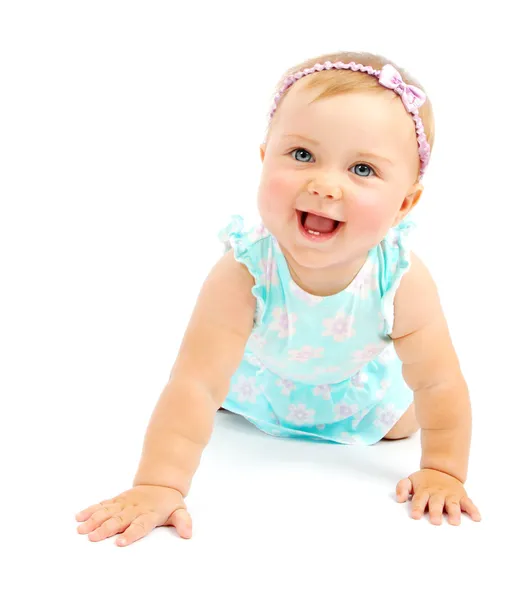 Чарівна маленька дівчинка сміється — стокове фото