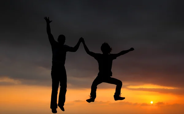 Due saltatori felici — Foto Stock