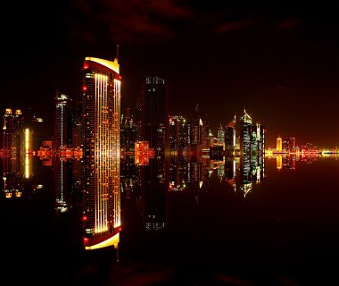 City at night clipart