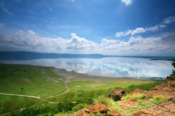 Vista tranquilla sul lago Nakuru — Foto Stock
