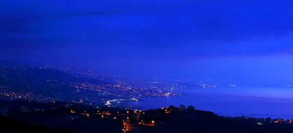 Bergen city på natten — Stockfoto