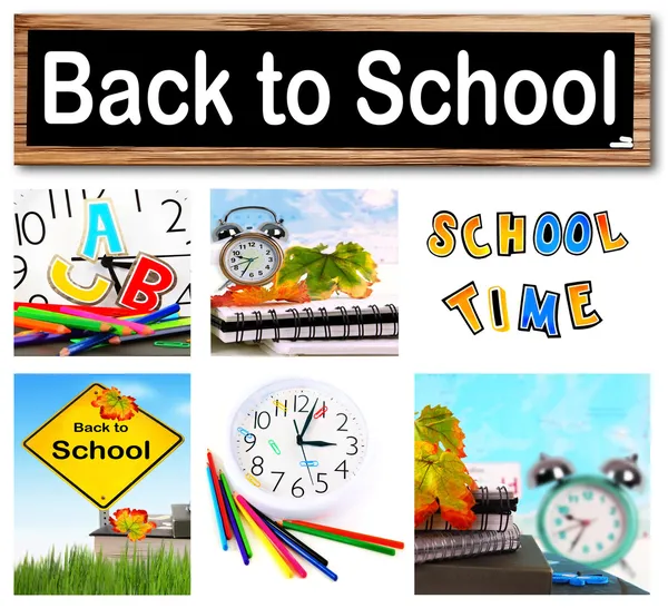 Ritorno a scuola collage — Foto Stock