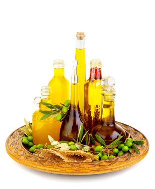 Variety of an olive oils clipart