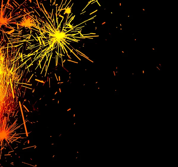 Bright border of firework sparks — Stock Photo, Image