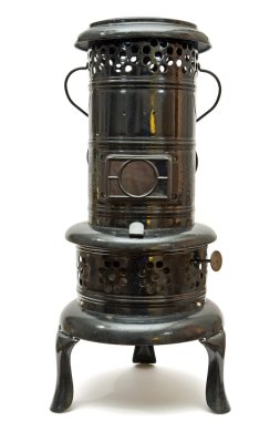 Old kerosene burning space heater made In austria clipart