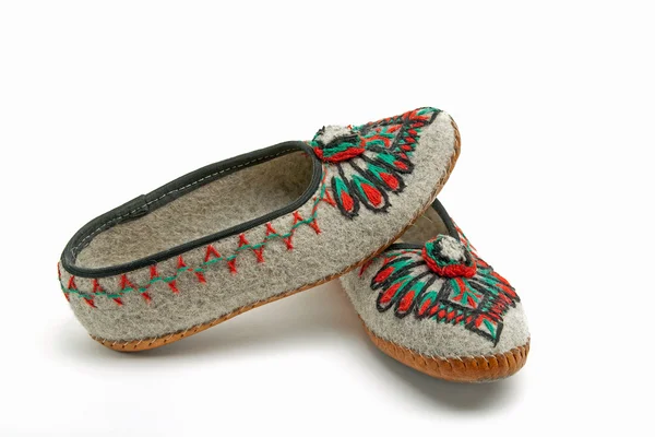 Folk slippers from the Polish highlanders — Stock Photo, Image
