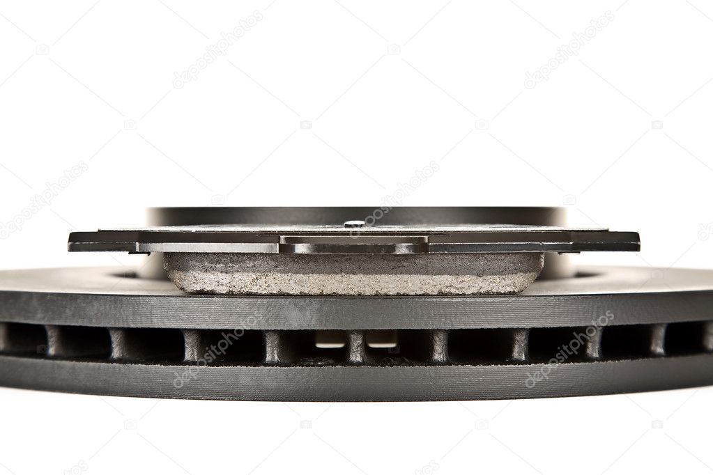 Brake disk and brake pad side view