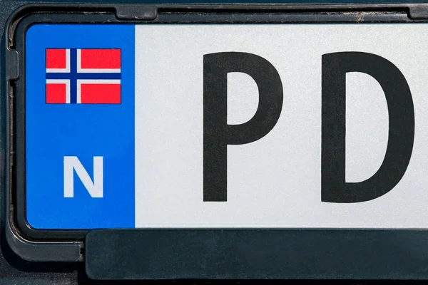 Norweski tablica rejestracyjna — Zdjęcie stockowe
