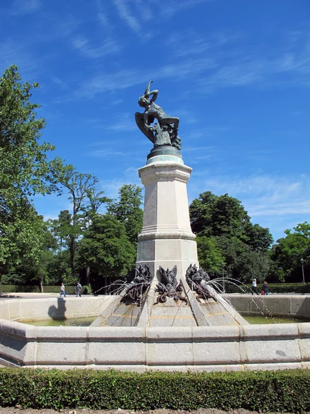 stock image Fallen angel statue in Madrid Spain