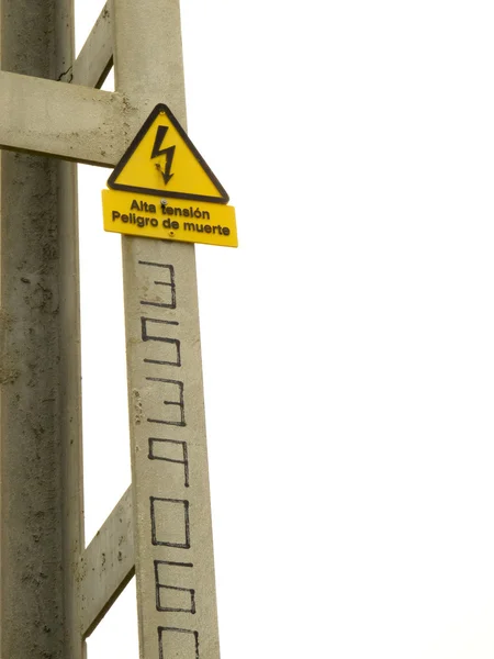 Pylon sign with threatening in Spanish — Stock Photo, Image