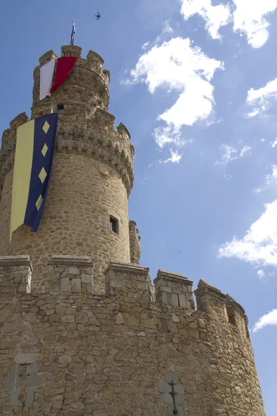 Medeltida slott i manzanares del real, Spanien — Stockfoto