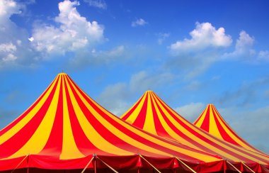 Circus tent red orange and yellow stripped pattern clipart