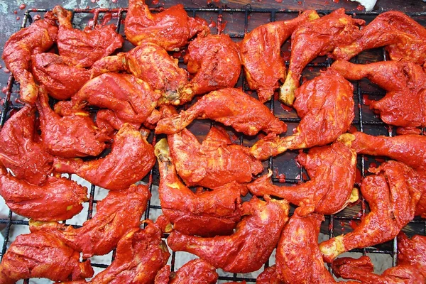 Grilled chicken in red achiote sauce tikinchik Mayan — Stock Photo, Image