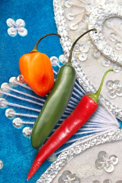 Μεξικού καυτά πιπέρια τσίλι κόκκινο habanero serrano — Φωτογραφία Αρχείου