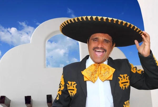 Charro mariachi portrait singing in mexican house — ストック写真