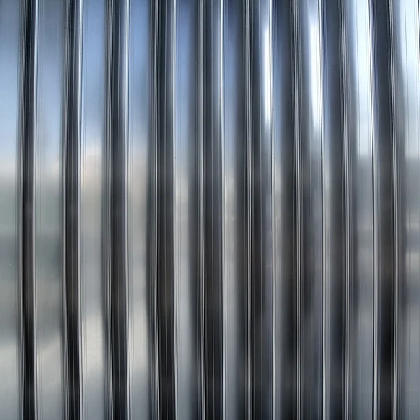 Acero inoxidable plata metal rayas textura filas — Foto de Stock