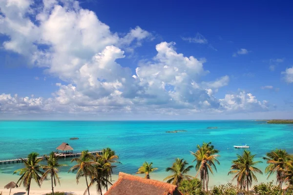 Vista aerea Contoy isola caraibica tropicale Messico — Foto Stock