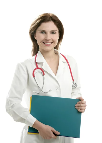 Doktor kadın üzerinde beyaz izole — Stok fotoğraf