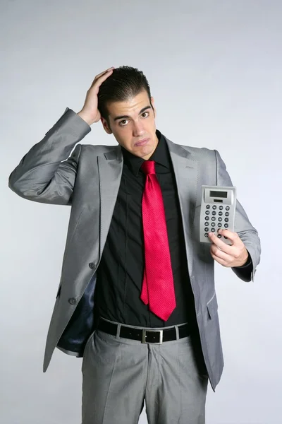 Businessman formal suit bad news reports — Stock Photo, Image