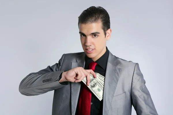 Podnikatel s poznámky obleku a kravatě — Stock fotografie
