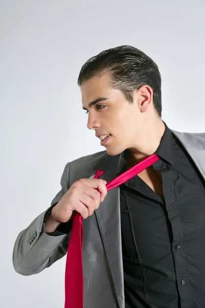 A nyakkendő felszállás üzletember break Befejezés munka — Stock Fotó