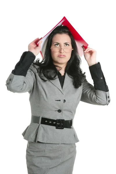 Бізнес-леді вчителька жінка зайнята засмучена — стокове фото