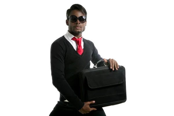 Афро-американський підприємець студент з ноутбуком — стокове фото